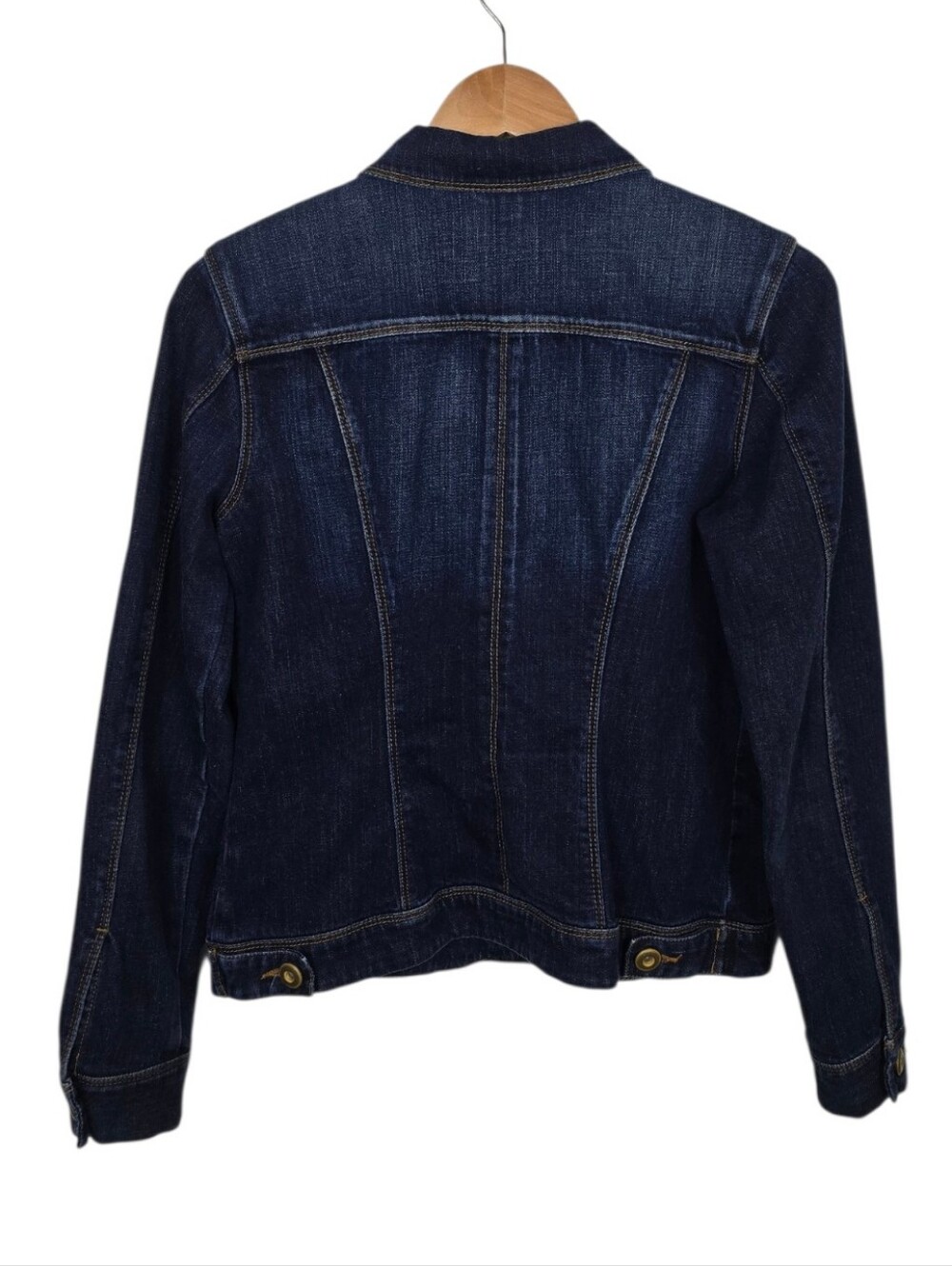 Cabi Norma Jean Stretch Denim Trucker Jacket Dark Blue Small - Picture 9 of 14